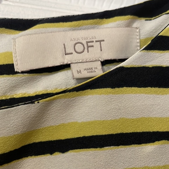 Loft short-sleeved blouse, black, yellow, white (M) - Picture 2 of 4
